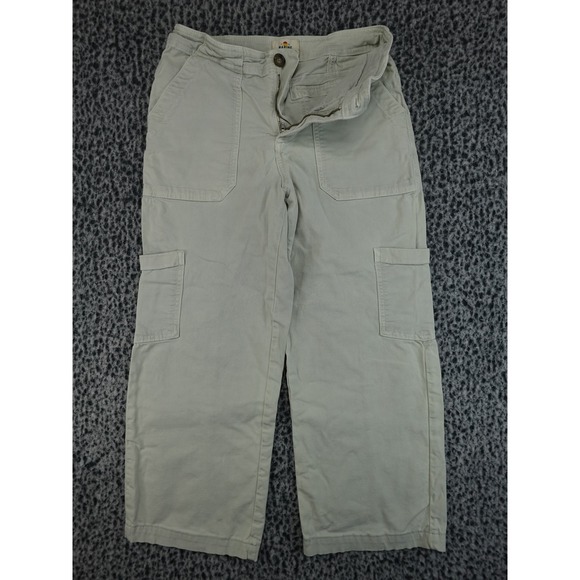 Marine Layer Pants - Marine Layer Cargo Pants‎ Womens 6 Beige Wide Leg Utility Cotton Blend
